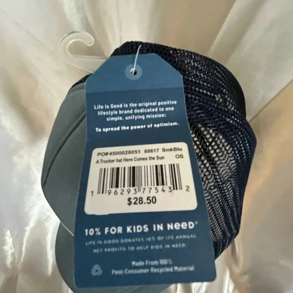 NWT LIFE IS GOOD HERE COMES THE SUN BLUE TRUCKER HAT SNAP BACK CLEAN - Picture 5 of 7